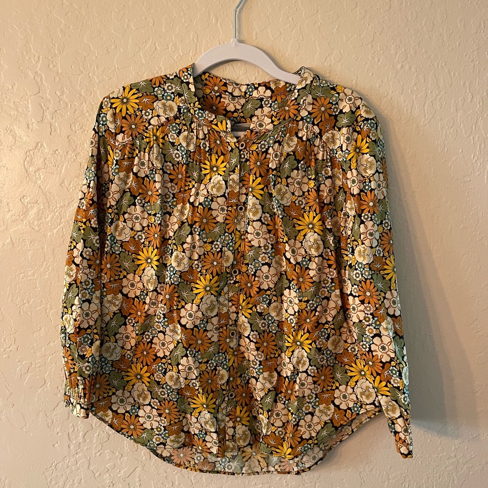 NWT Zara 70s style button up blouse